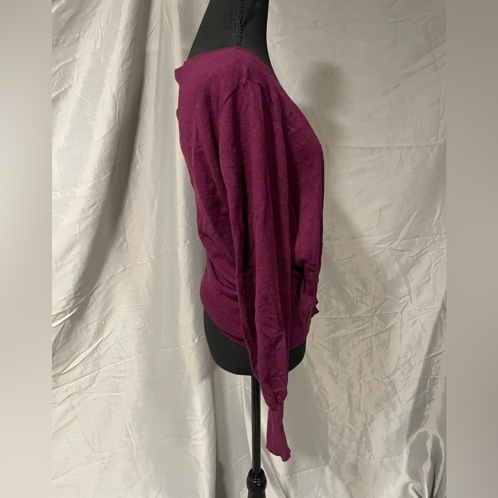 Ryegrass Elegant V-Neck Wrap Sweater - Deep Purple - Picture 6 of 9